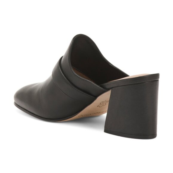 NEW BERNARDO Made In Brazil Leather Natasia Heeled Mules black for women 764tn - Picture 3 of 10